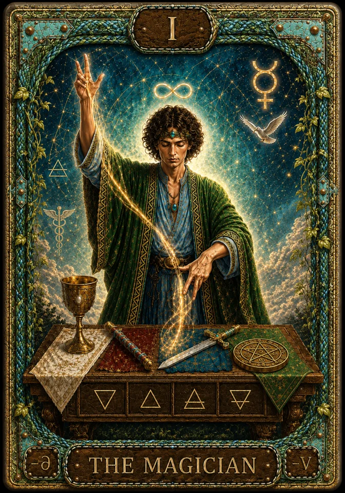 I Le Magicien / Mercure — image de la traduction du symbole entre les langages
