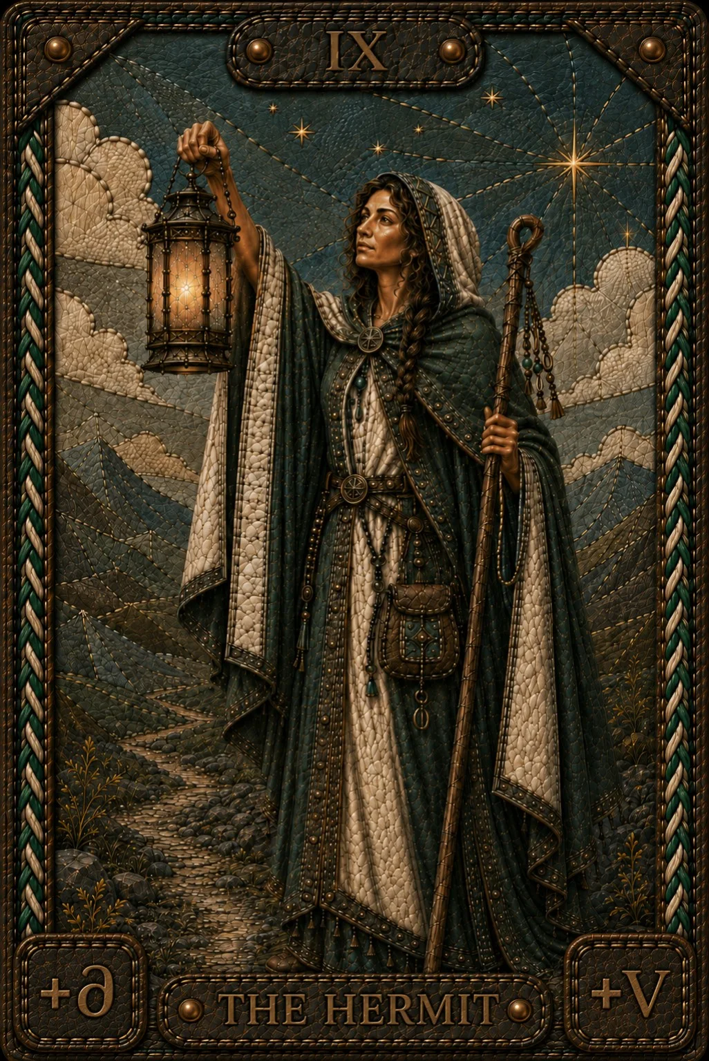 IX L’Ermite — la lumière locale de la lanterne sur le chemin de la Vierge
