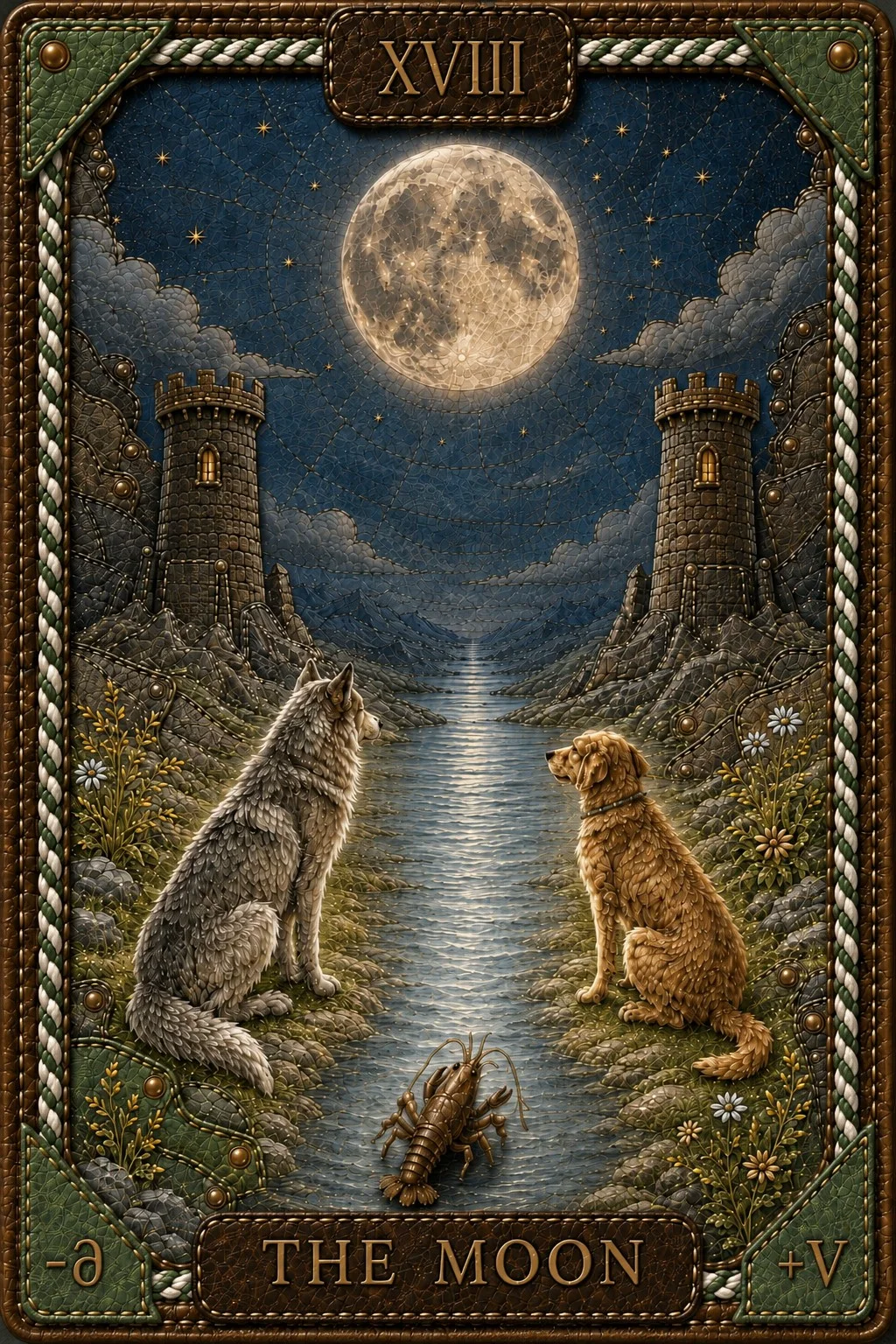 XVIII La Lune — le chemin d’eau continu des Poissons entre les tours