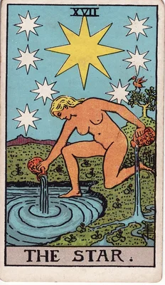 XVII. L’Étoile — Verseau. Tarot Rider–Waite, 1909