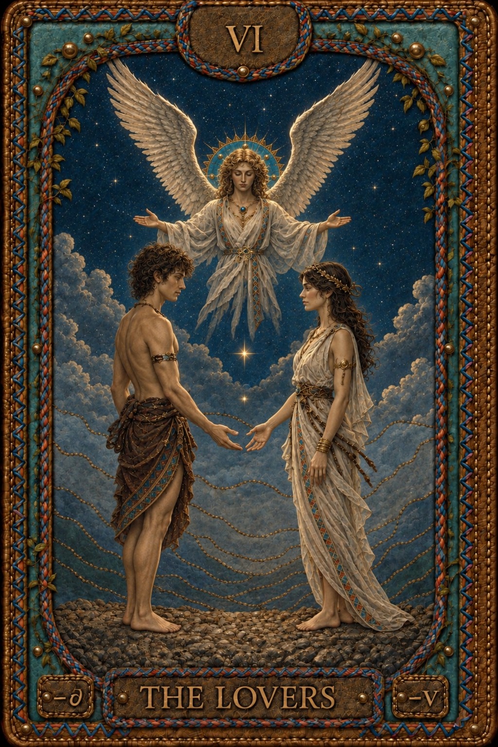 VI. Les Amoureux — Gémeaux. Images du tarot utilisé dans cette édition